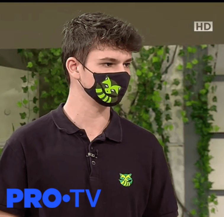 Adrian Ioana being interviewed on PRO TV about robotics